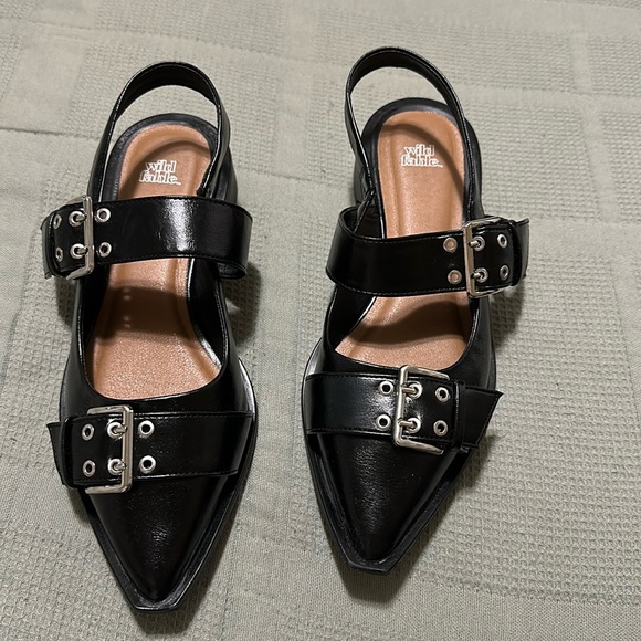 Women's Peyton Double Buckle Slingback
Flats with Memory Foam Insole.Wild
Fable - Picture 1 of 6
